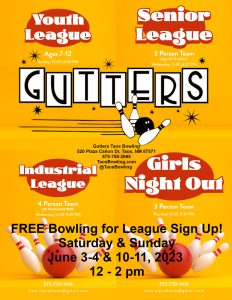 FREE Bowling for League Sign Up Saturday & Sunday June 3-4 & 10-11, 2023 12 - 2 pm
